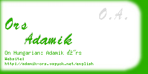 ors adamik business card
